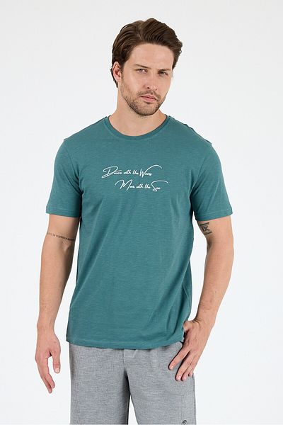 Rodi Men's 100% Cotton Crew Neck Short Sleeve Printed T-Shirt Comfortable and Stylish Casual Men's T-Shirt 0011