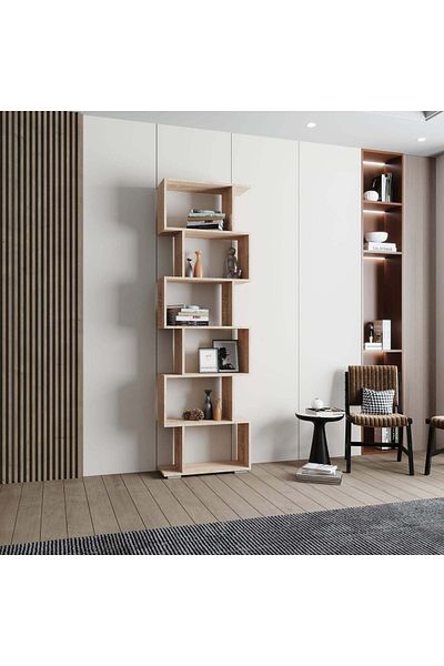 haaus.ro haaus Tokyo Shelf, 6 Drawers, Sonoma Oak, 60 x 24 x 196 cm