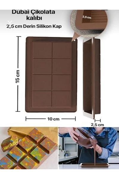 Mena Rise Silicone Dubai Chocolate Mold Easy Release Mold, Flexible and Durable (2