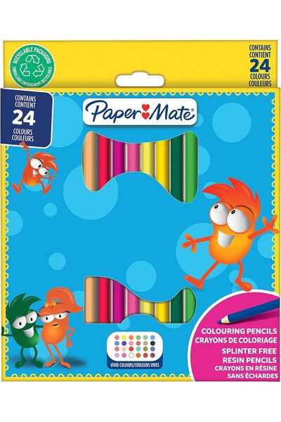 AC BOX Mate Children's Crayons Precut Colored Pencils, Color Assorted, 24 Pencils Ac Box 861