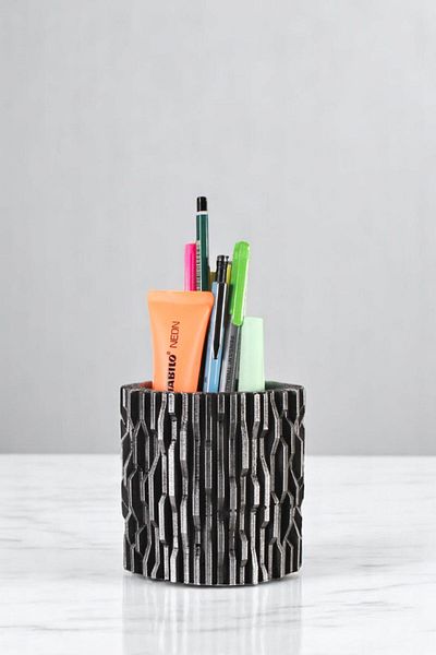 Evene Θήκη για στυλό Επιτραπέζια θήκη για στυλό Organizer Θήκη για στυλό Ασημί Αντίκα Χρώμα Μοντέλο 78