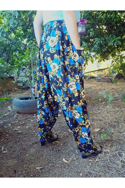 hoaryage Viscose Print Fabric Floral Print Baggy with Pockets 100% Cotton