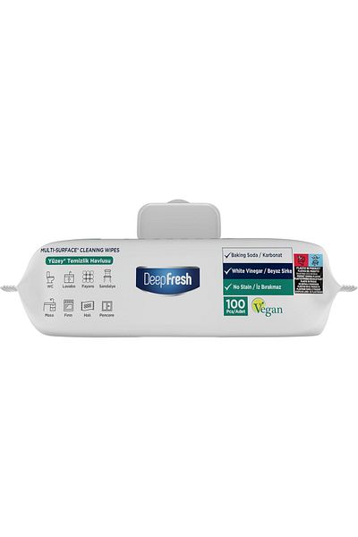 Mena Rise Şirinshop Fresh Non-Residue Surface Cleaning Towel Carbonate & White Vinegar 100 Sheets (Piece of 3)