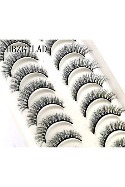 Choice 10pairs HD-02 New 10 Pairs Eyelashes Makeup Soft Fluffy 3D Faux Mink False Eyelashes Natural Handmad