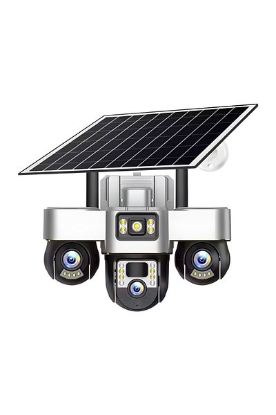 MaGeCa Triple Surveillance Camera With Solar Panel, Sim Card, 4g, 18mp Full Hd