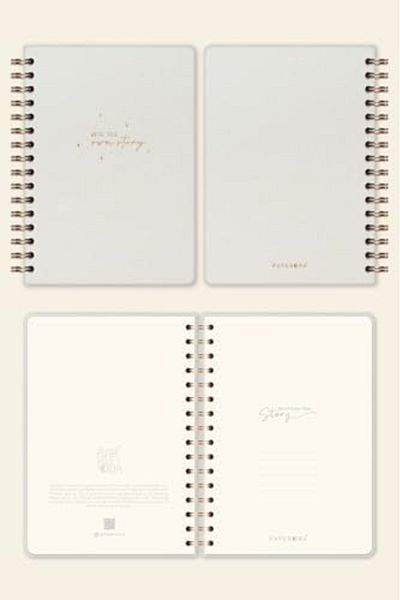 Mena Rise Diyar-Ifırsatshop A5 Spiral Hard Cover Linen Dotted Undated Notepad Cream 1017157