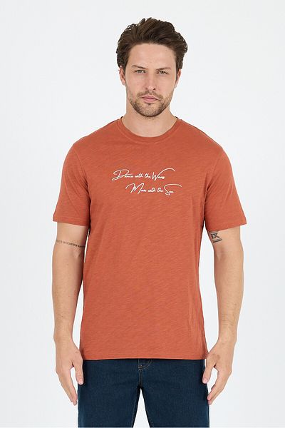 Rodi Men's 100% Cotton Crew Neck Short Sleeve Printed T-Shirt Comfortable and Stylish Casual Men's T-Shirt 0011