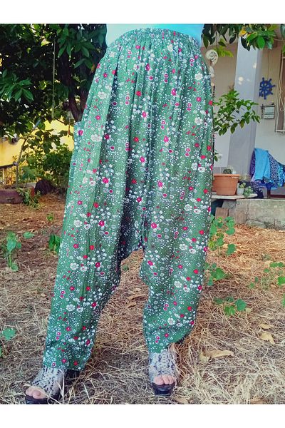 hoaryage Viscose Print Fabric Floral Print Baggy with Pockets 100% Cotton