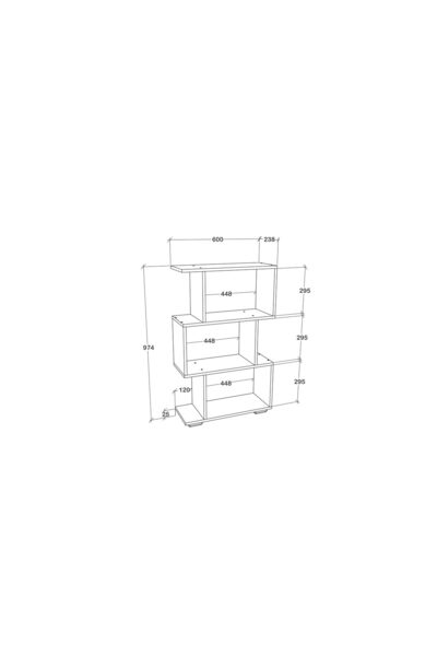 haaus.ro Tokyo Shelf, 3 Drawers, Sonoma Oak, 60 x 24 x 97 cm