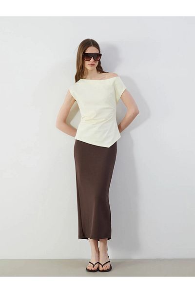 LC Waikiki Elastic Waist Slit Detailed Skirt