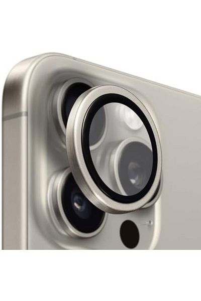 Mena Rise Diyar-ıFırsatShop LABS واقي عدسة الكاميرا من التيتانيوم المتوافق مع iPhone 15 Pro Max / 15 Pro (Natural T