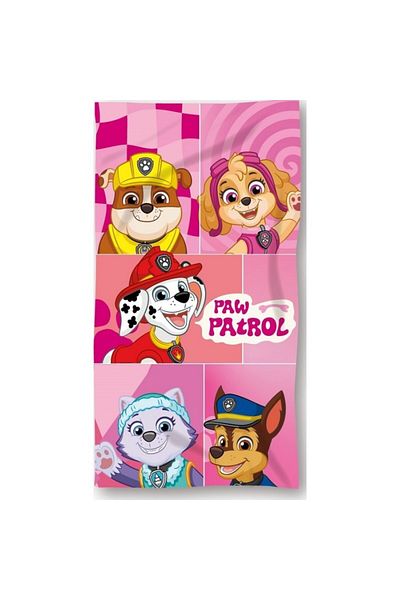 PAW PATROL Children's bath towel, pink, 70x140 cm, So fun, Paw Patrol