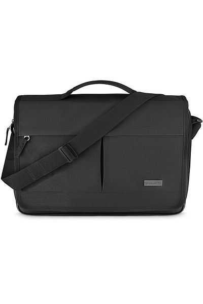 zagatto Men’s shoulder bag, black messenger briefcase, waterproof, 45x30x11 cm, 15L, ZG143