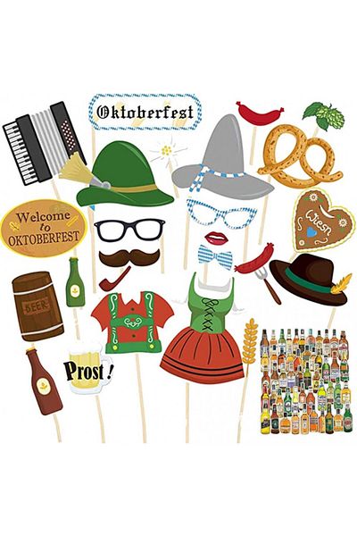 Amycute Photo props and a set of stickers for Oktoberfest Amycute, cardboard/PVC, multicolor