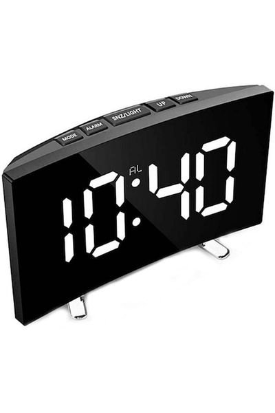 zggzerg Multifunctional LED Clock with Curved Mirror Style, zggzerg