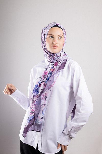 Akel Digital Soft Shawl Pastel Flower Pattern