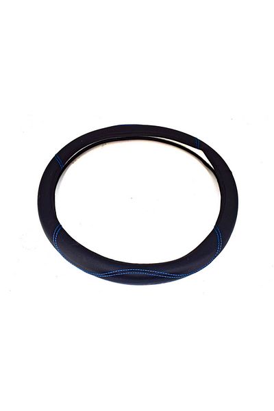 ideal STORE Husa volan IdealSTORE FX61 din imitatie de piele marime M , culoare negru cusatura albastra