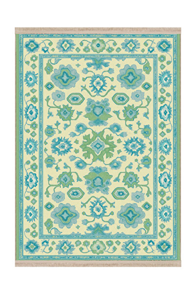 Rugs Modern Halı MOSSO Πράσινο Θεματικό Υφαντό Χαλί με Φλοράλ Σχέδια και Μοντ...