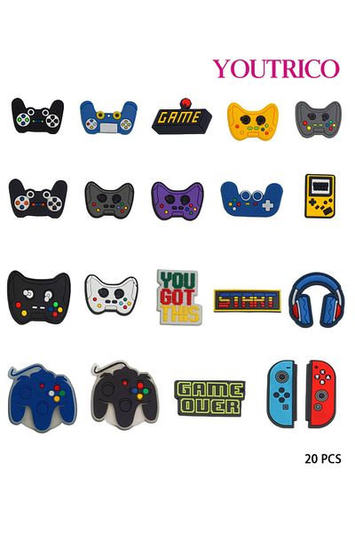 Youtrico 20pcs Gaming Series Jibbitz Charms For Crocs - Slipper Ornament