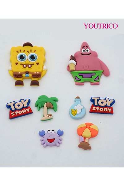 Youtrico 8pcs Spongebob And Patrick Jibbitz Charms For Crocs - Slipper Ornament