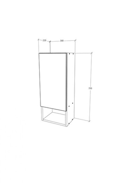 haaus.ro Dulap de baie Zed, montat pe perete, 1 ușă, alb lucios/alb, MDF, L 30 x l 22 x 72 cm