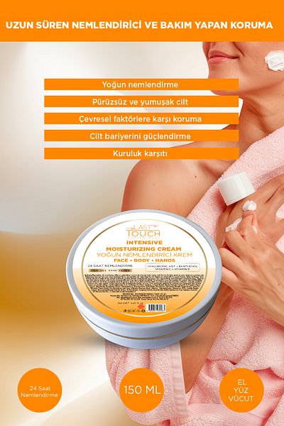 LAST TOUCH Intensive Moisturizing Care Cream with Natural and Organic Content (for Hands, Face and Body) 150 ml