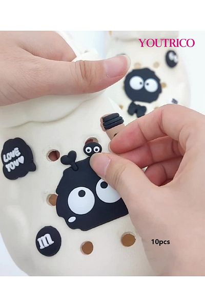 Youtrico 10pcs Cute Cookie Monster Jibbitz Charms For Crocs - Slipper Ornament