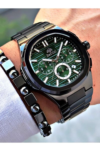 Bentini Men's Wrist Watch – Functional, Steel Band, Waterproof, 2-Year Warranty