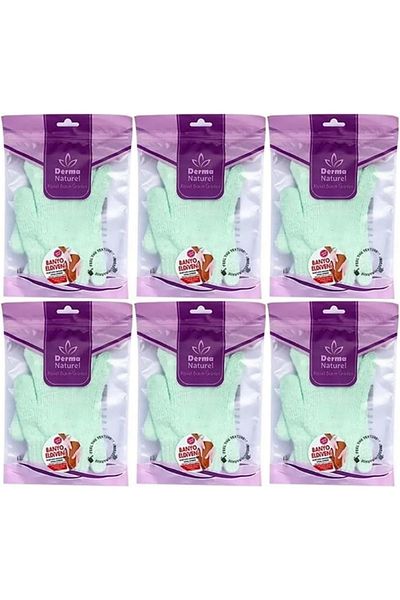Derma Naturel Fingered Bath Glove Ms-23 (Set of 6)