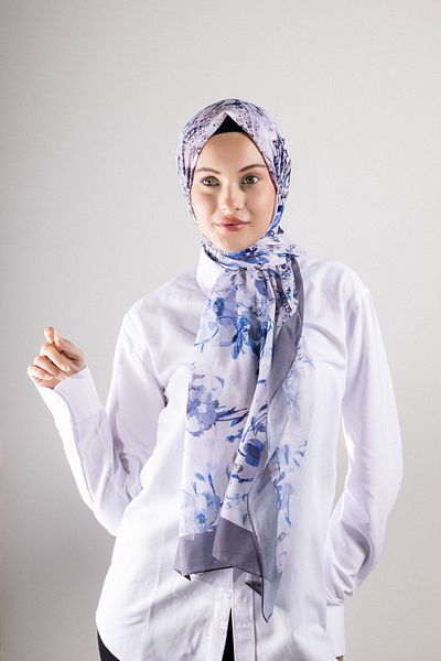 Akel Digital Soft Shawl Pastel Flower Pattern