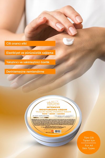 LAST TOUCH Intensive Moisturizing Care Cream with Natural and Organic Content (for Hands, Face and Body) 150 ml