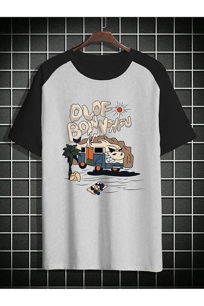 süper tekstil Graphic Printed Oversize Combed Cotton T-Shirt T-Shirt All Seasons