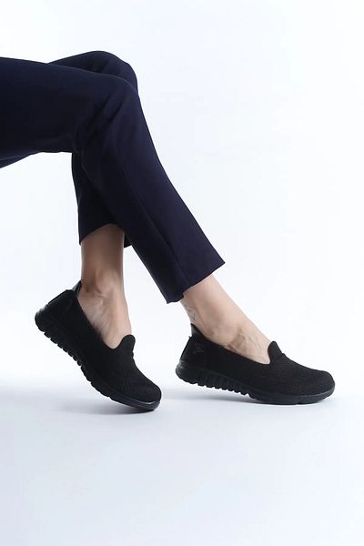 TAKUNYAX Women's Black Orthopedic Sole Comfortable Daily Ballerina Shoes