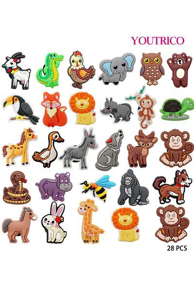 Youtrico 28pcs Animal Farm Jibbitz Charms For Crocs - Slipper Ornament