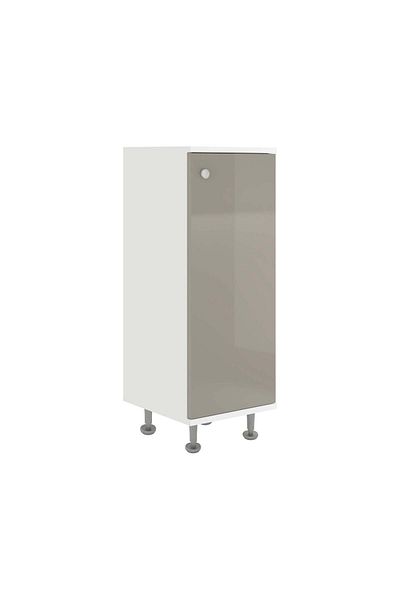 haaus.ro Corp Baie Zaria, 1 Usa, Gri Lucios/Alb, MDF, L 30 x l 35 x H 85 cm