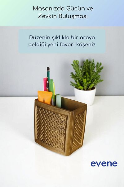 Evene Suport pentru stilou Suport pentru stilou de birou Organizator Suport pentru stilou Aur Culoare Antică Model 92