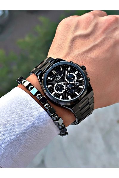 Bentini Men's Wrist Watch – Functional, Steel Band, Waterproof, 2-Year Warranty