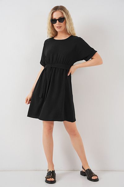 Bigdart Women's Short Sleeve Mini Ayrobin Dress 2572 - Black