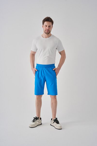 Shooter Sportswear Ανδρικό καλοκαιρινό σορτς με φερμουάρ Sax Άνετη εφαρμογή