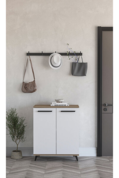 Kar mobilya Aksesuar 3 Raflı 2 Kapaklı Ayakkabılık Çok Amaçlı Dolap Ayakkabı ...