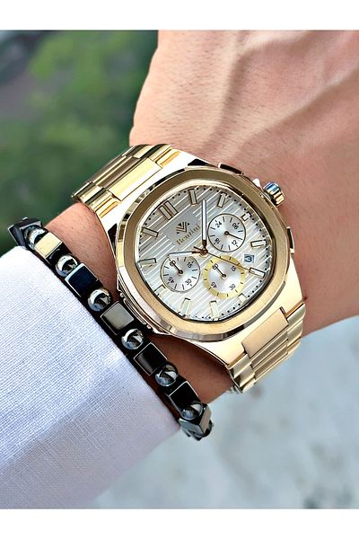 Bentini Men's Wrist Watch – Functional, Steel Band, Waterproof, 2-Year Warranty