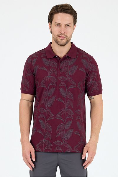 Rodi Men's Polo Neck Patterned T-Shirt – 95% Cotton 5% Elastane – Stylish, Flexible and Comfortable Short Sleeve T-Shirt 0033