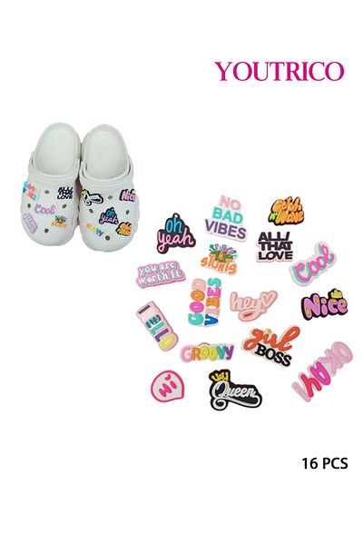 Youtrico 16pcs Alphabet Letter Jibbitz Charms For Crocs - Slipper Ornament