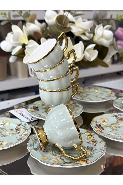 Kosova Eldon 6Kişilik Porselen Fincan Takımı Yeşil