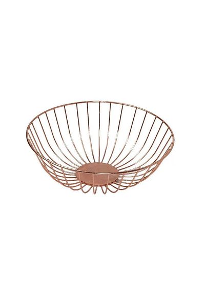 BASURRAH Bronze Aluminum Round Fruit Basket – Elegant Decorative Bowl for Kitchen & Table Display