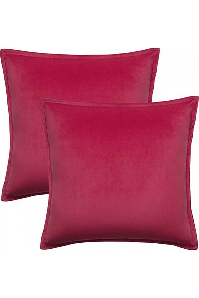 Tan.Tomi Set of 2 pillowcases TAN. TOMI, velvet, dark coral, 50 X 50 cm