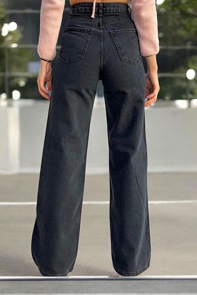 Livik Holly Young Girl Black High Waist Lycra Comfortable Loose Leg Jeans