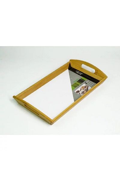 BASURRAH Small Rectangular Bamboo Wooden Serving Tray