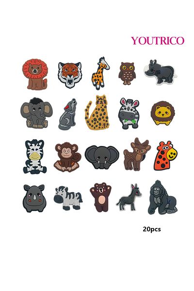Youtrico 20pcs Animal Series Jibbitz Charms For Crocs - Slipper Ornament