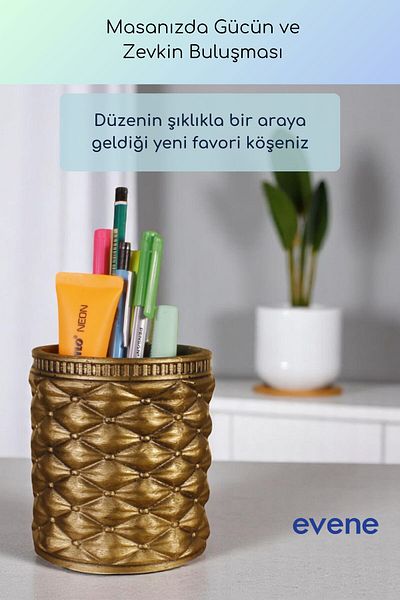 Evene Suport pentru stilou Suport pentru stilou Organizator Suport pentru stilou Aur Culoare Antică Model 85